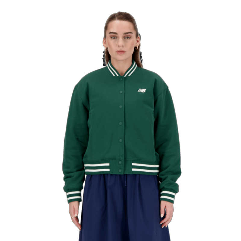 New Balance Women's Sportswear's Greatest Hits Varsity Jacket Womens Apparel Jackets & Vests