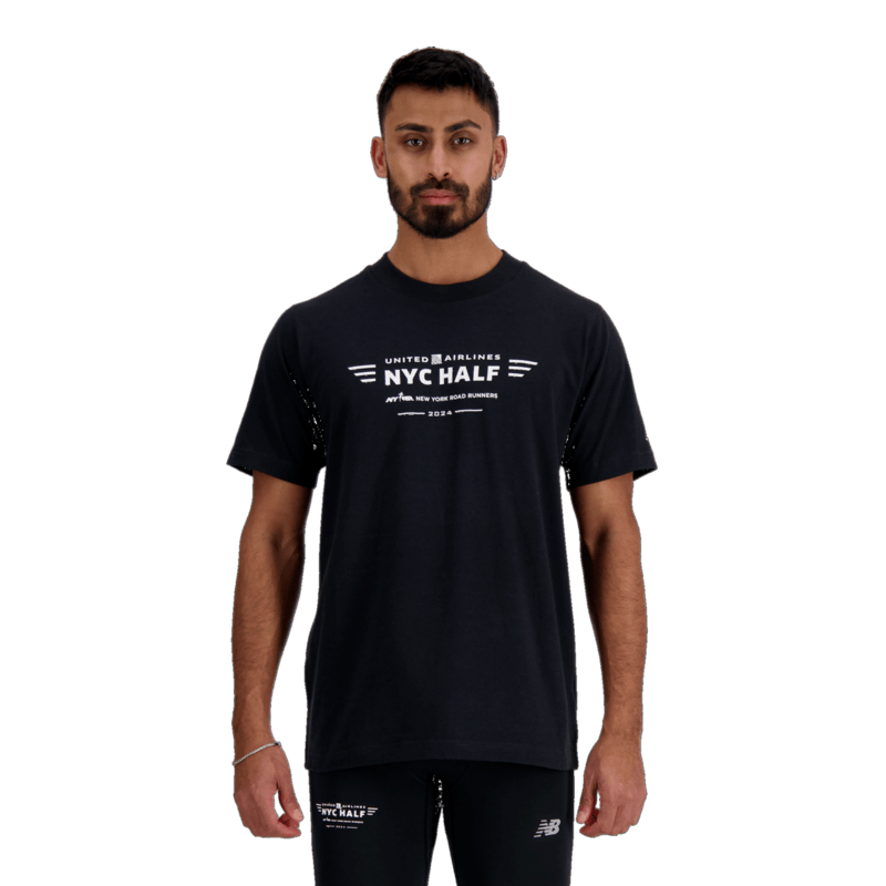 New Balance Men's United Airlines NYC Half Graphic Black T-Shirt Mens Apparel Shirts & Tops