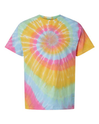 Dyenomite Men's Multi-Color Spiral Tie-Dyed T-Shirt