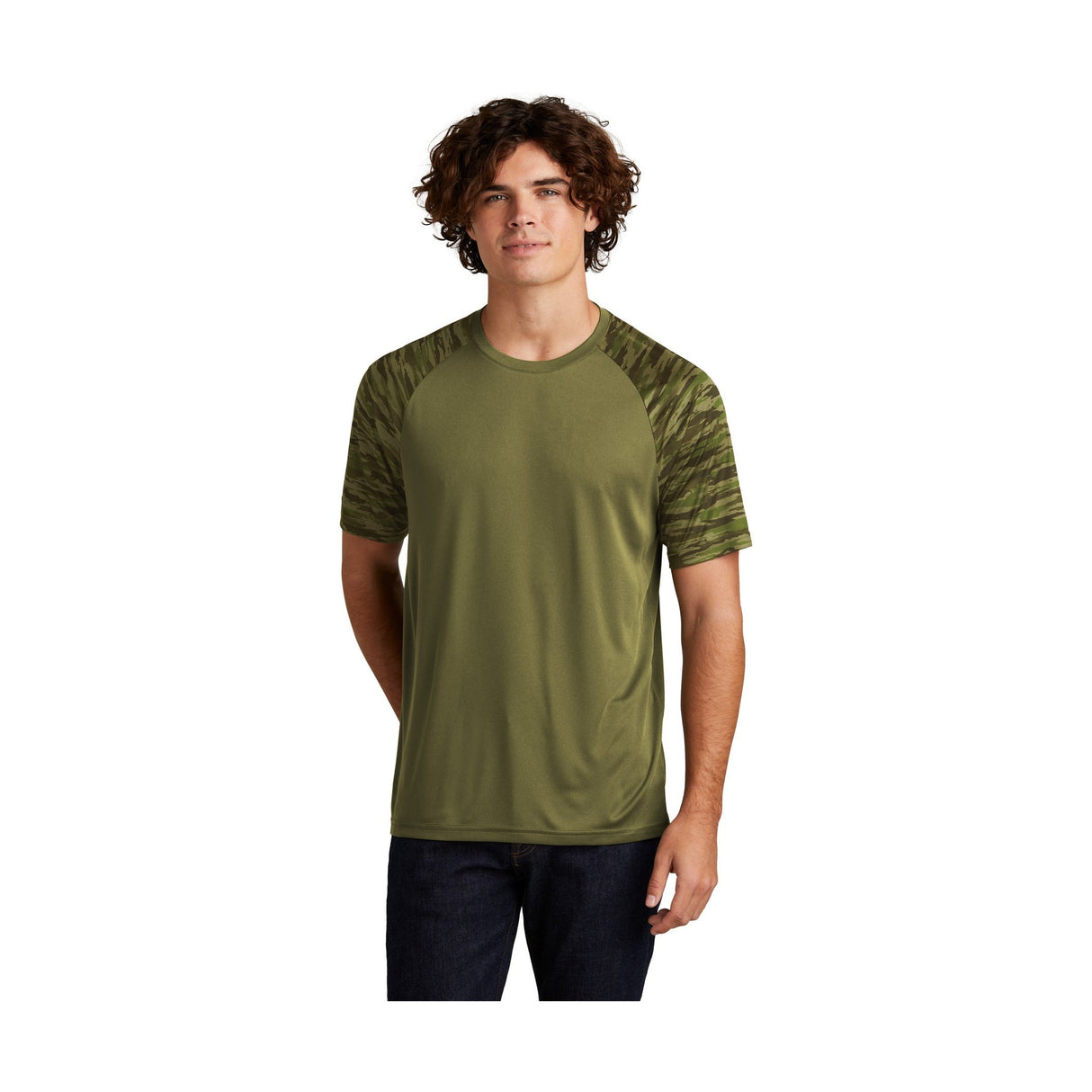 Sport-Tek Men's Drift Camo Colorblock Tee ST376