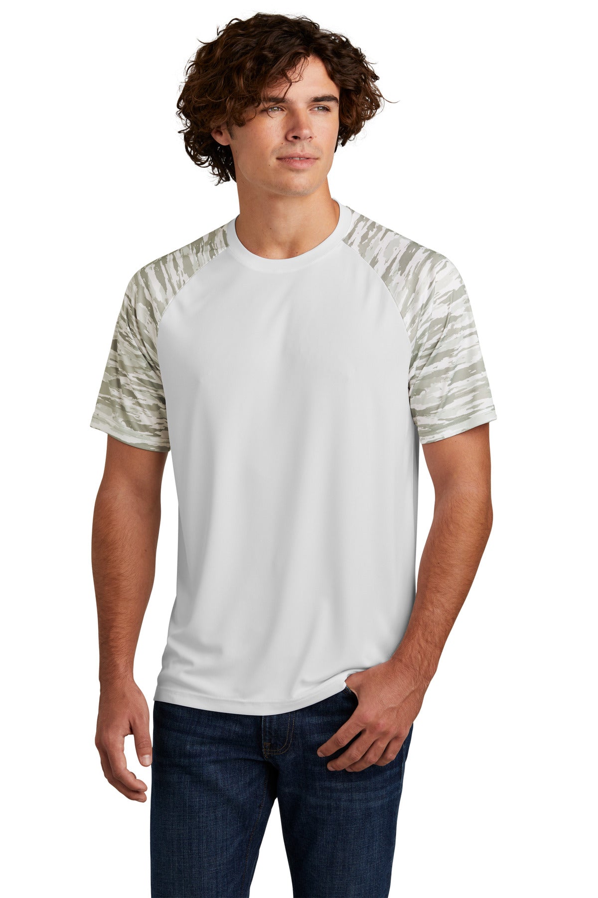 Sport-Tek Men's Drift Camo Colorblock Tee ST376