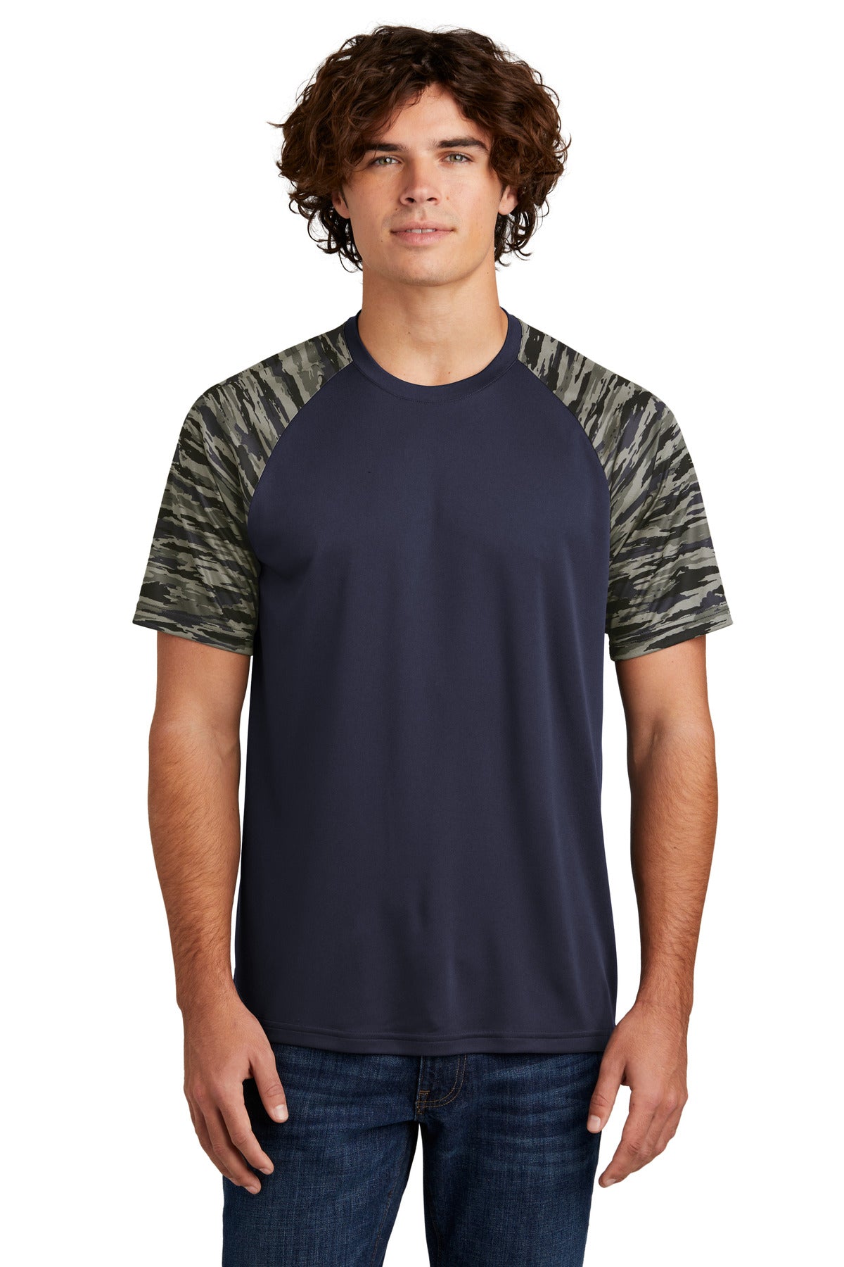 Sport-Tek Men's Drift Camo Colorblock Tee ST376