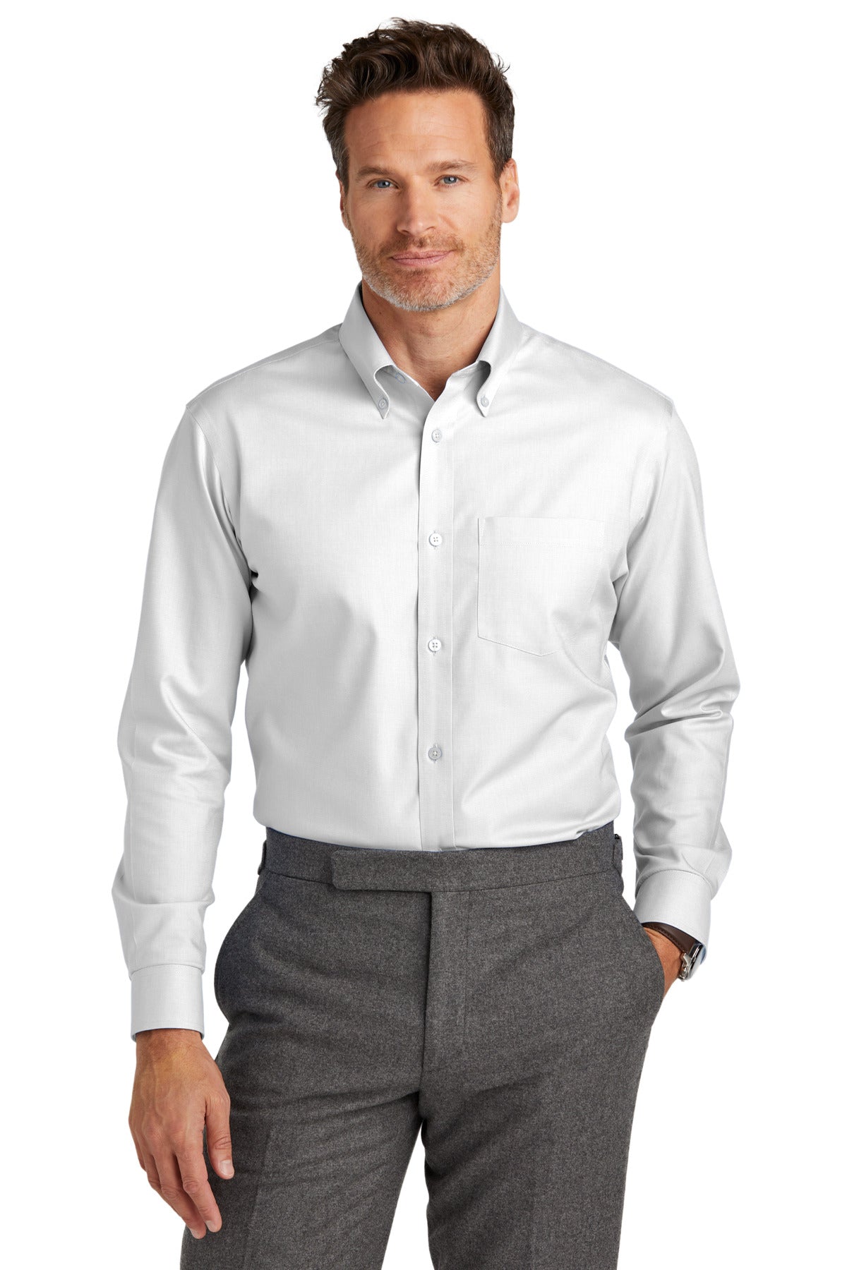 Brooks Brothers Wrinkle-Free Stretch Nailhead Shirt. BB18002 Corporate Apparel Shirts & Tops
