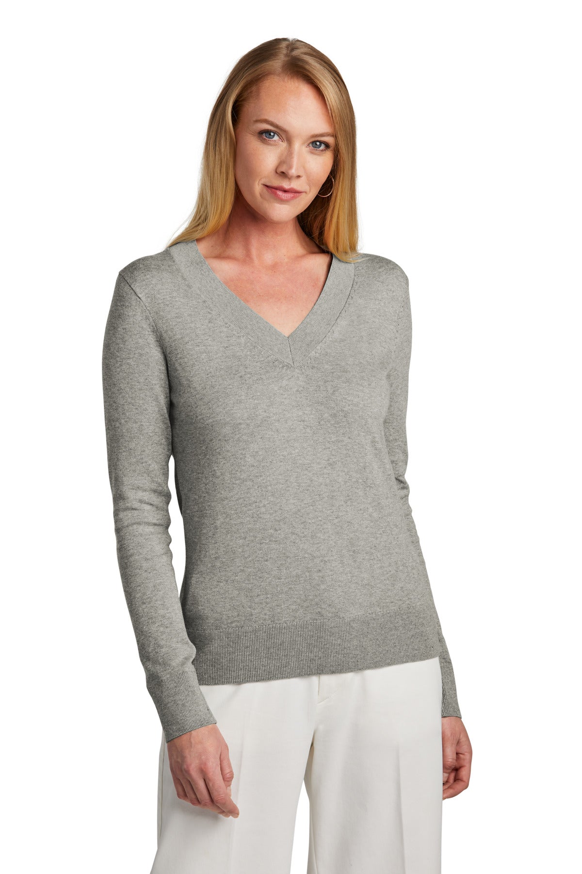Brooks Brothers Women's Cotton Stretch V-Neck Sweater. BB18401 Corporate Apparel Sweatshirts & Fleece