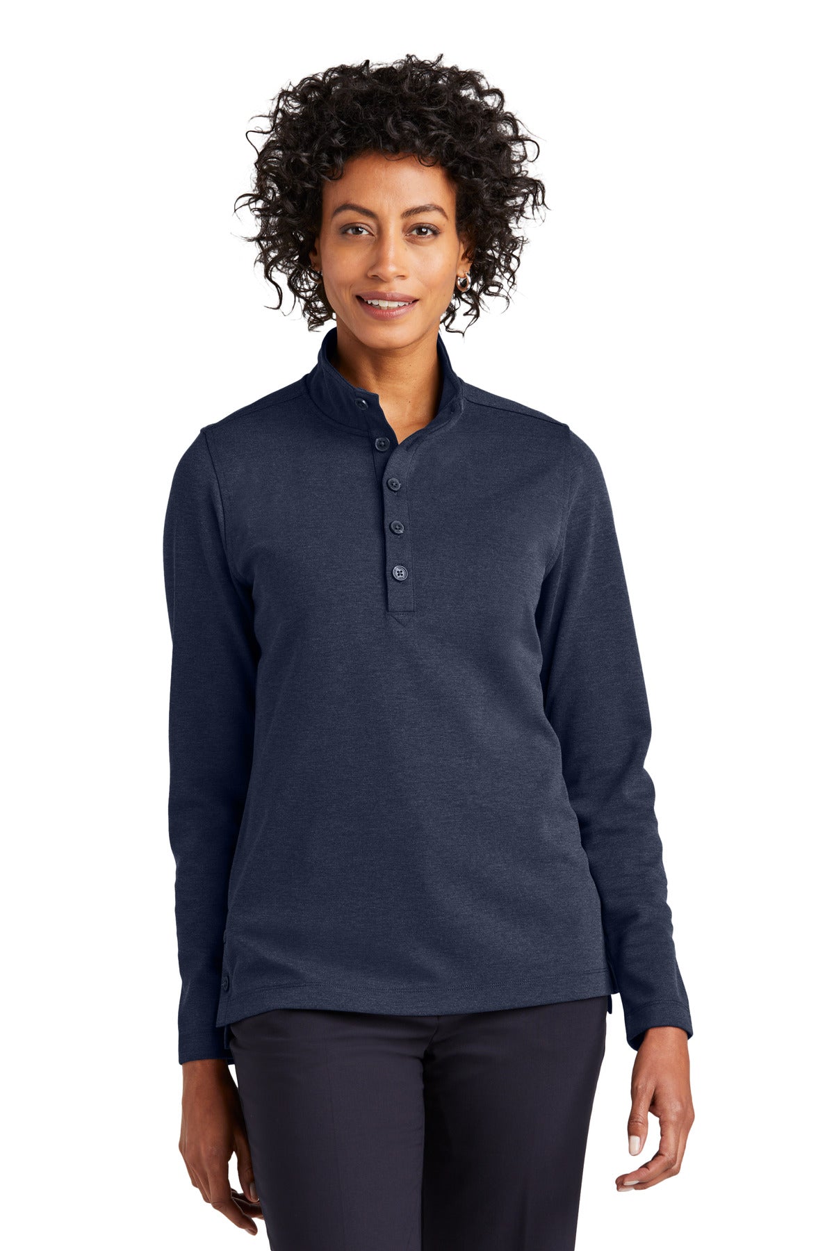 Brooks Brothers Women's Mid-Layer Stretch 1/2-Button. BB18203 Corporate Apparel Shirts & Tops