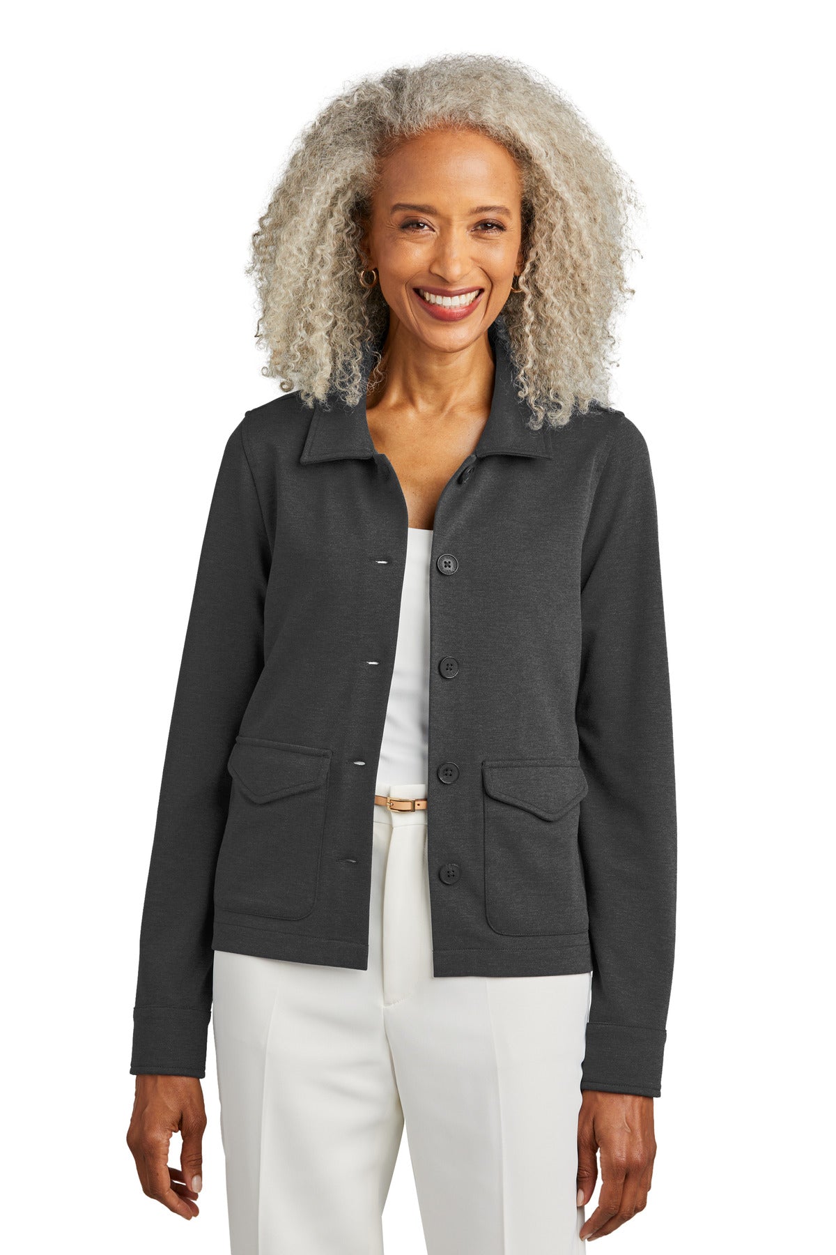 Brooks Brothers Women's Mid-Layer Stretch Button Jacket. BB18205 Corporate Apparel Shirts & Tops