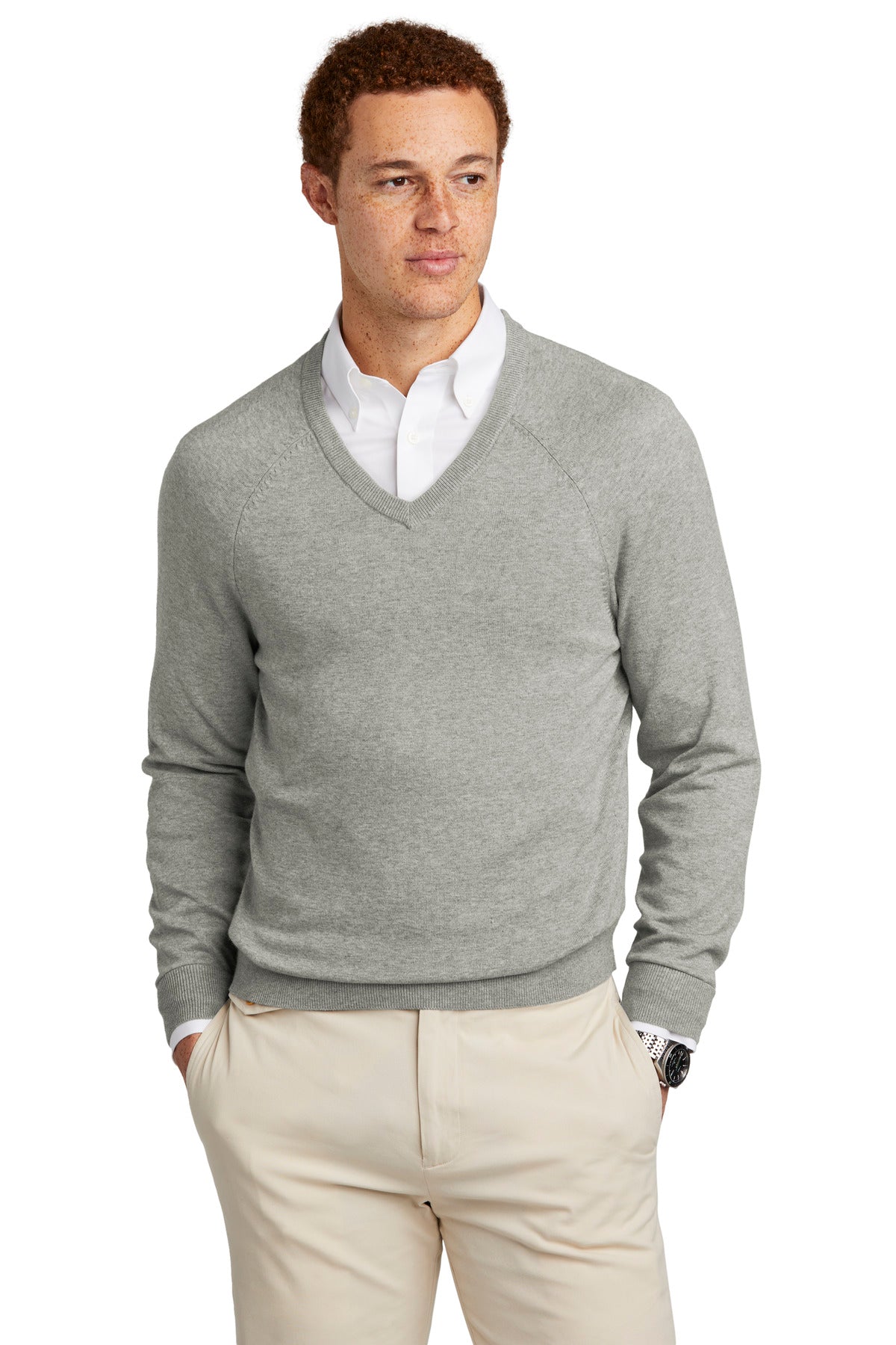 Brooks Brothers Cotton Stretch V-Neck Sweater. BB18400 Corporate Apparel Sweatshirts & Fleece