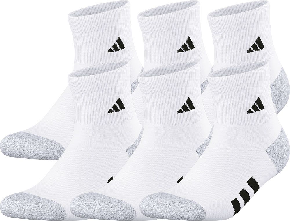 adidas Youth Athletic Cushioned Quarter Socks 6-Pack Unisex Accessories Socks
