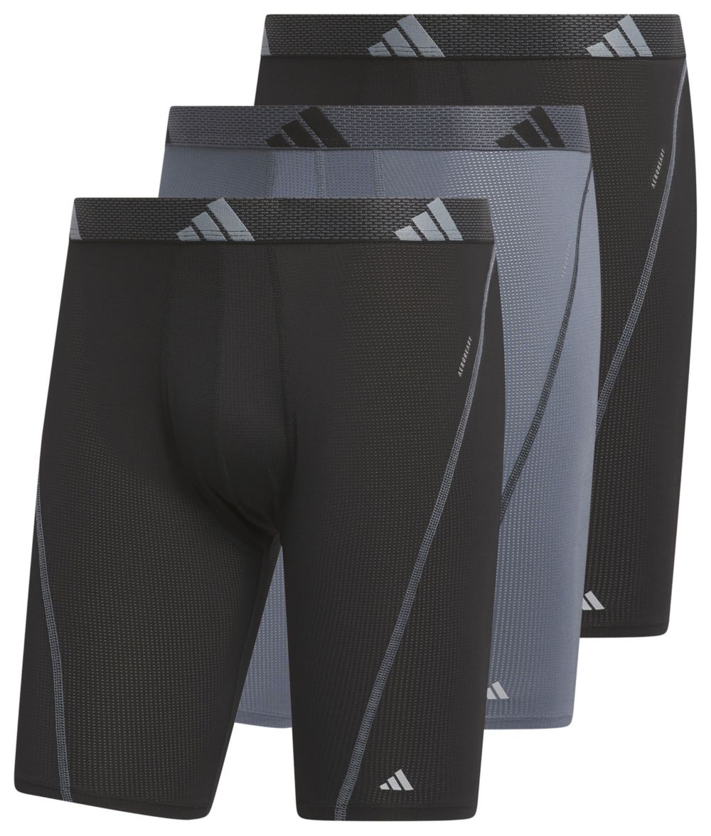 adidas Men's Performance Mesh 3-Pack Long Boxer Brief Mens Apparel Underwear