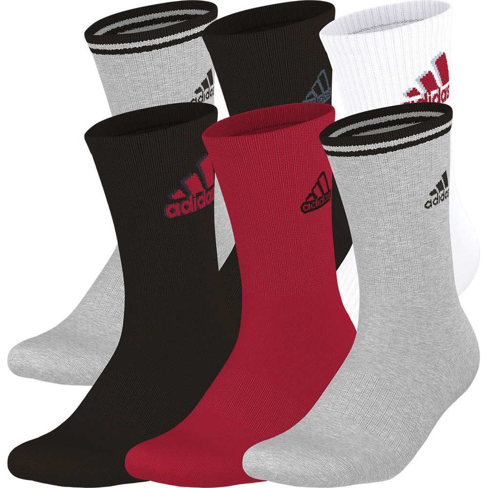 adidas Athletic Cushioned Mixed 2.0 Crew Socks 6-Pack Unisex Accessories Socks