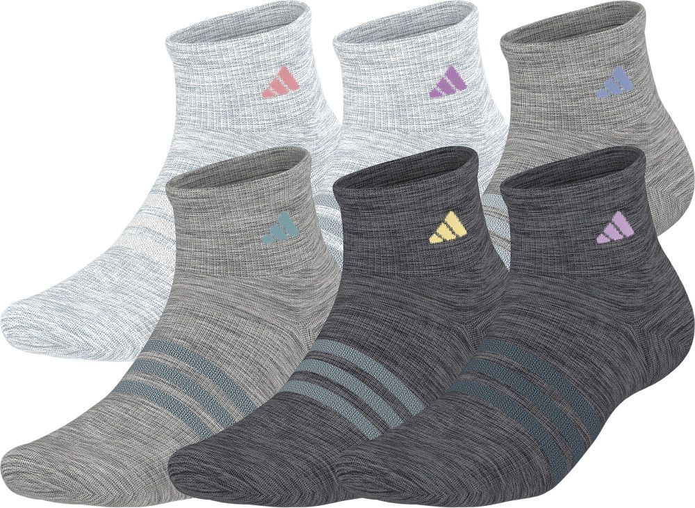 adidas Women's Superlite 3.0 6-Pack Quarter Socks Unisex Accessories Socks
