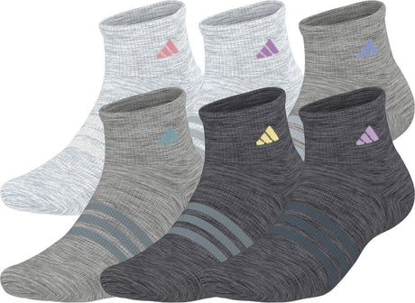 adidas Women's Superlite 3.0 6-Pack Quarter Socks Unisex Accessories Socks