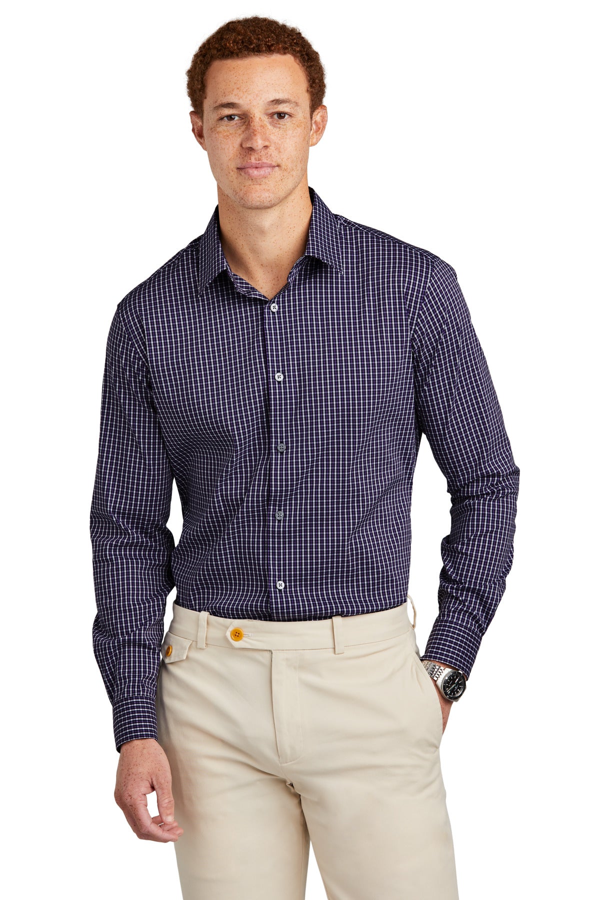 Brooks Brothers Tech Stretch Patterned Shirt. BB18006 Corporate Apparel Shirts & Tops
