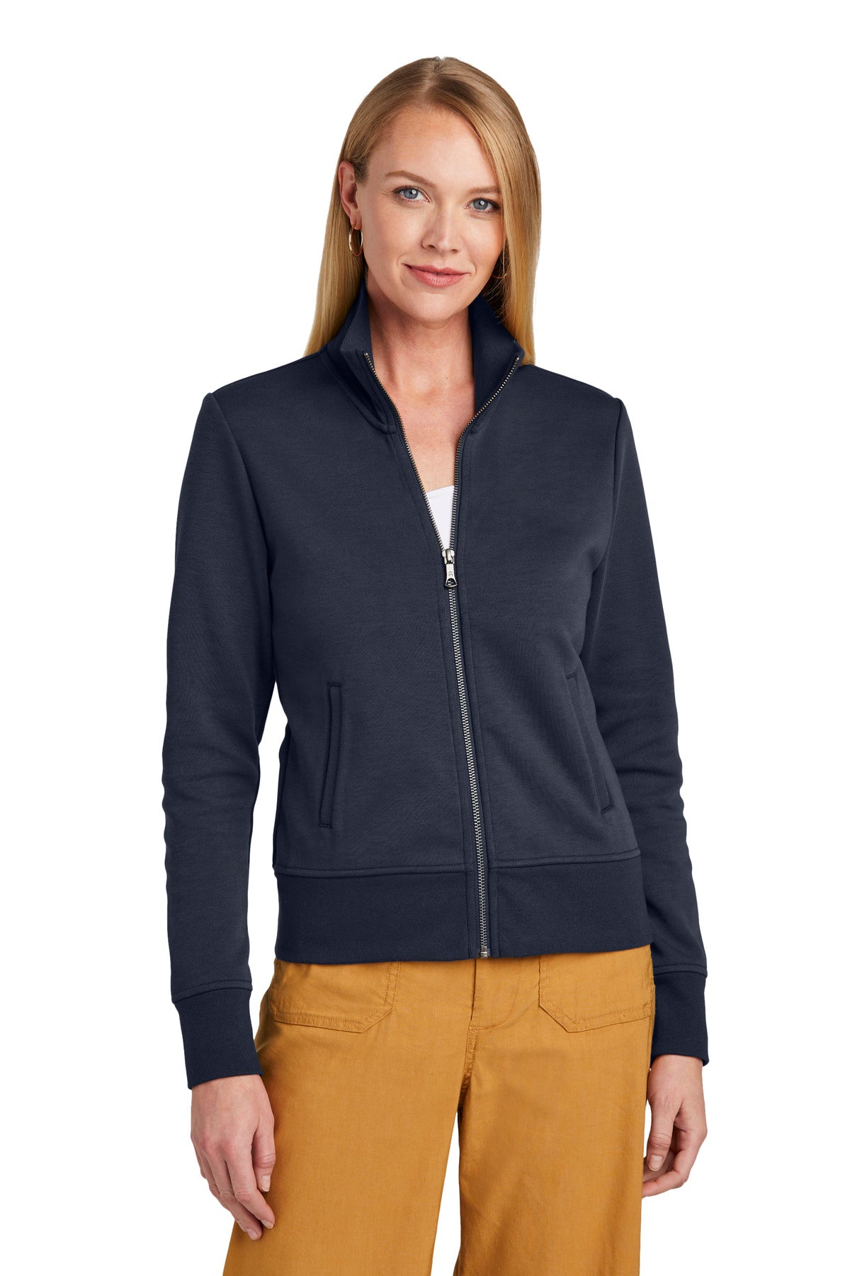 Brooks Brothers Women's Double-Knit Full-Zip. BB18211 Corporate Apparel Shirts & Tops