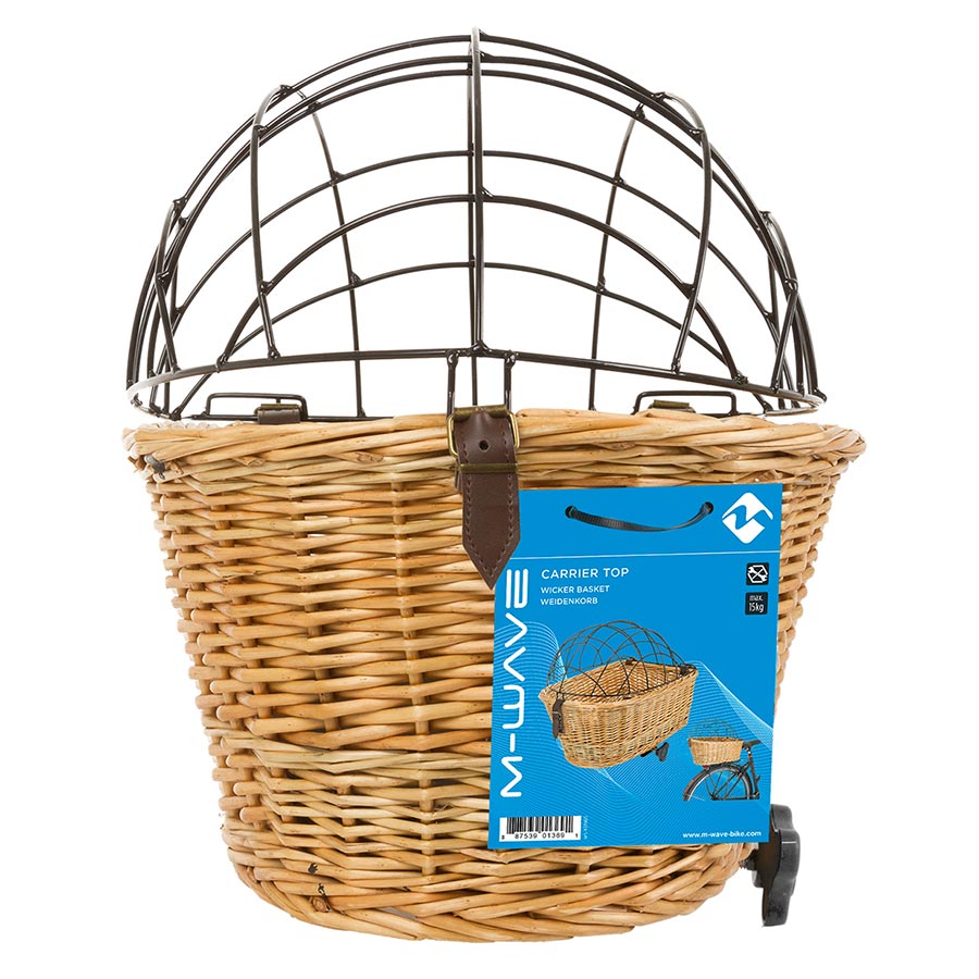 M-Wave Carrier Top Wicker Pet Basket Bicycle Accessories Packs/Racks/Baskets
