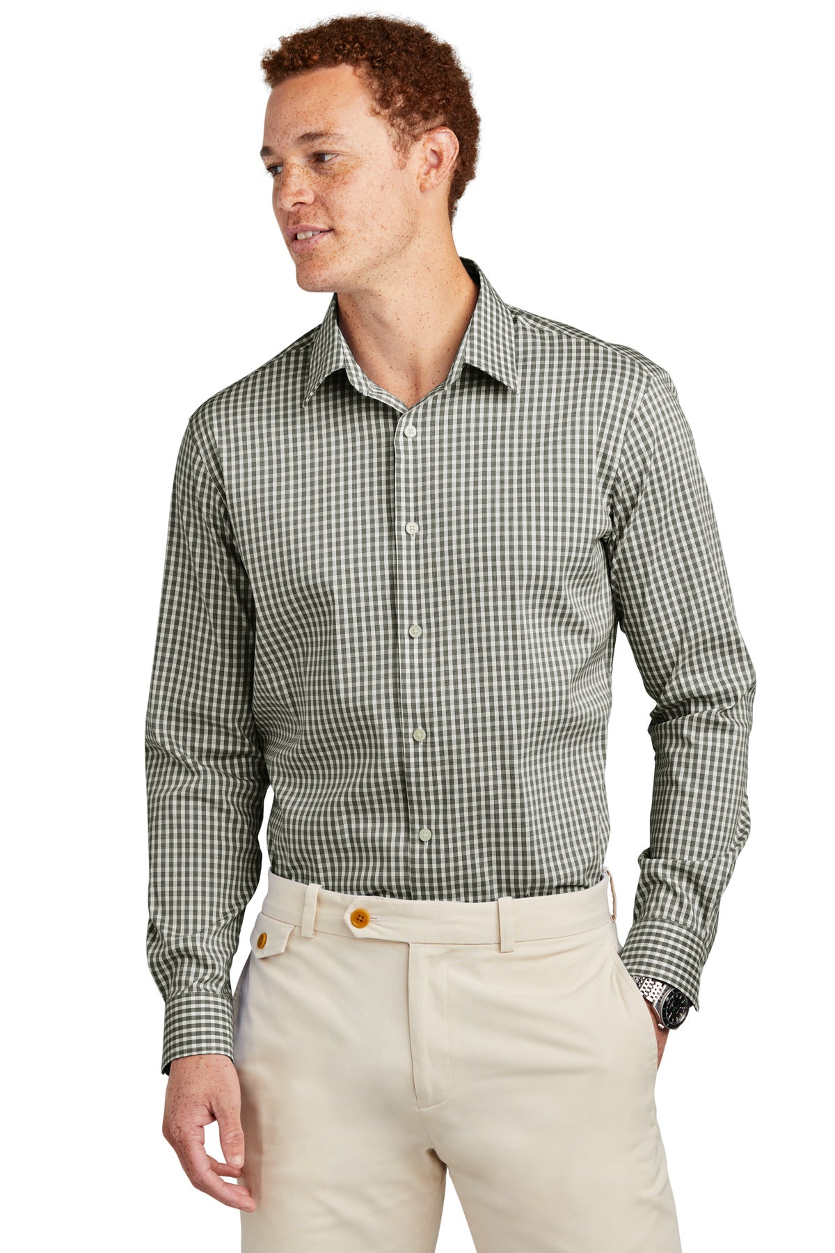 Brooks Brothers Tech Stretch Patterned Shirt. BB18006 Corporate Apparel Shirts & Tops