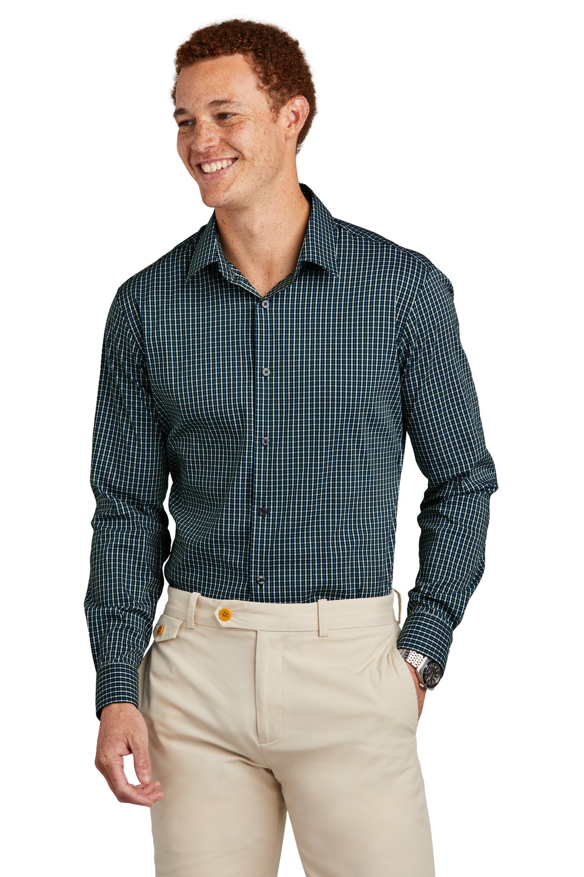 Brooks Brothers Tech Stretch Patterned Shirt. BB18006 Corporate Apparel Shirts & Tops