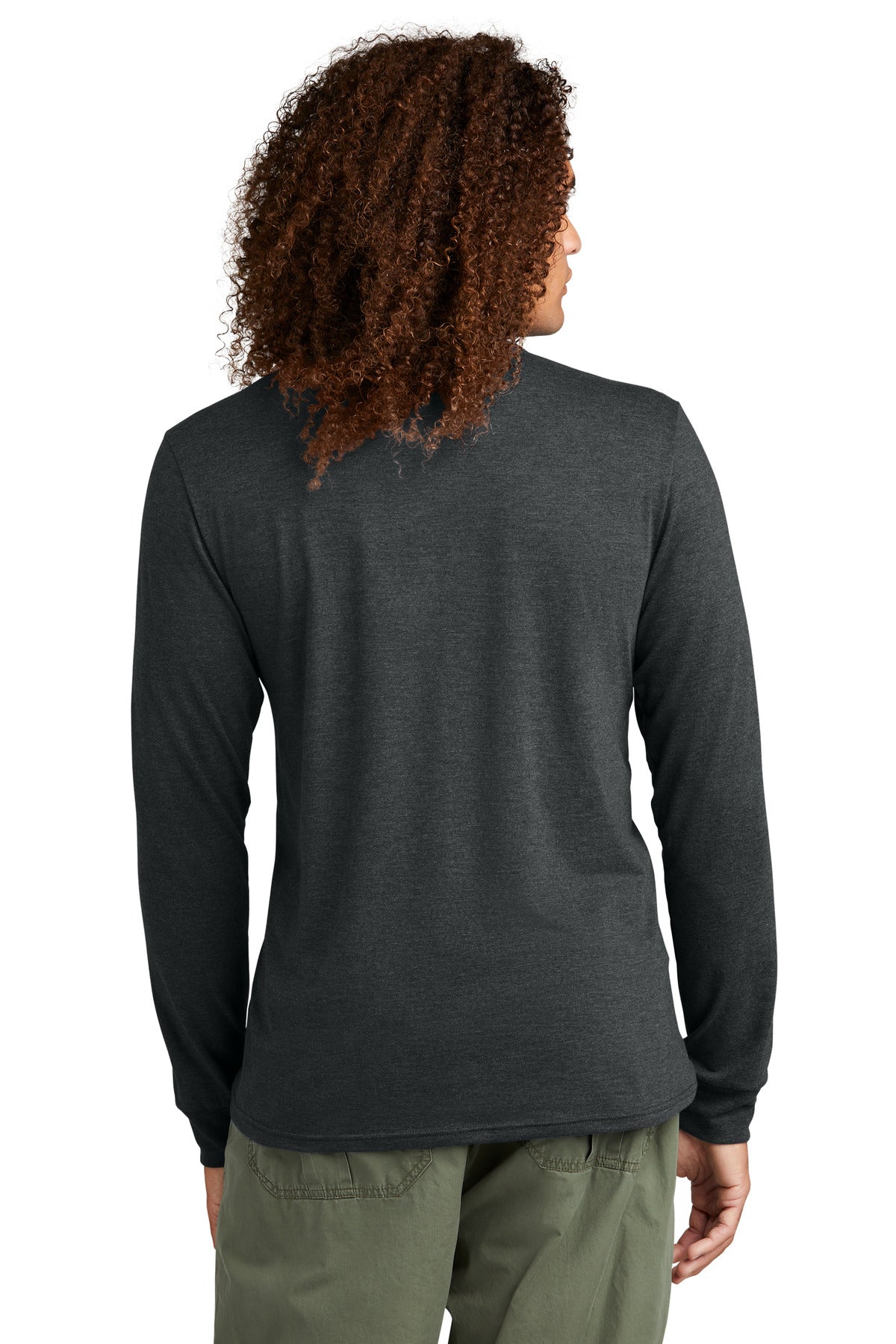 District Mens Perfect Tri Long Sleeve Henley DT145 Mens Apparel Shirts & Tops