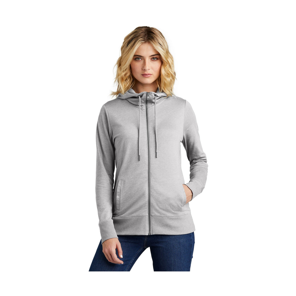 District Women's Featherweight French Terry Full-Zip Hoodie DT673
