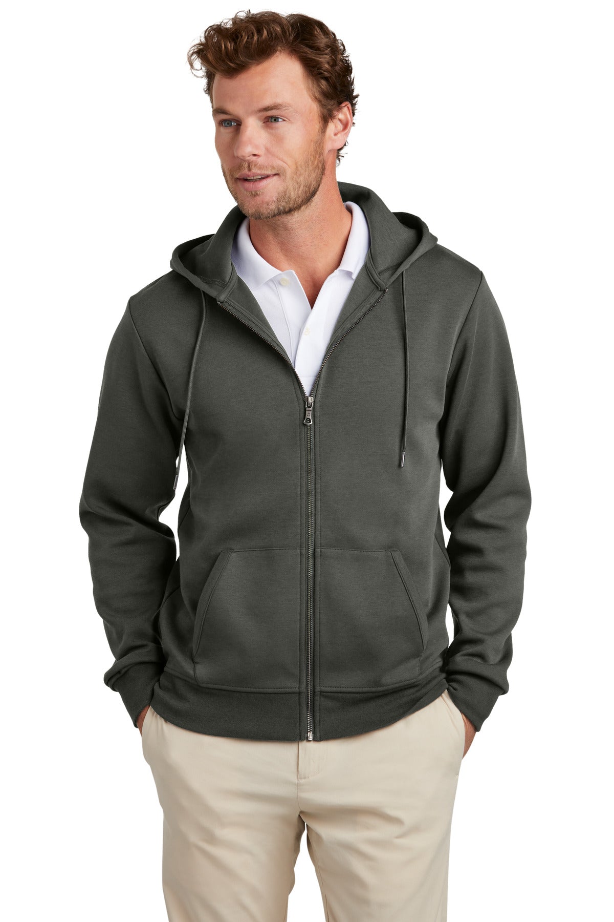 Brooks Brothers Double-Knit Full-Zip Hoodie. BB18208 Corporate Apparel Sweatshirts & Fleece