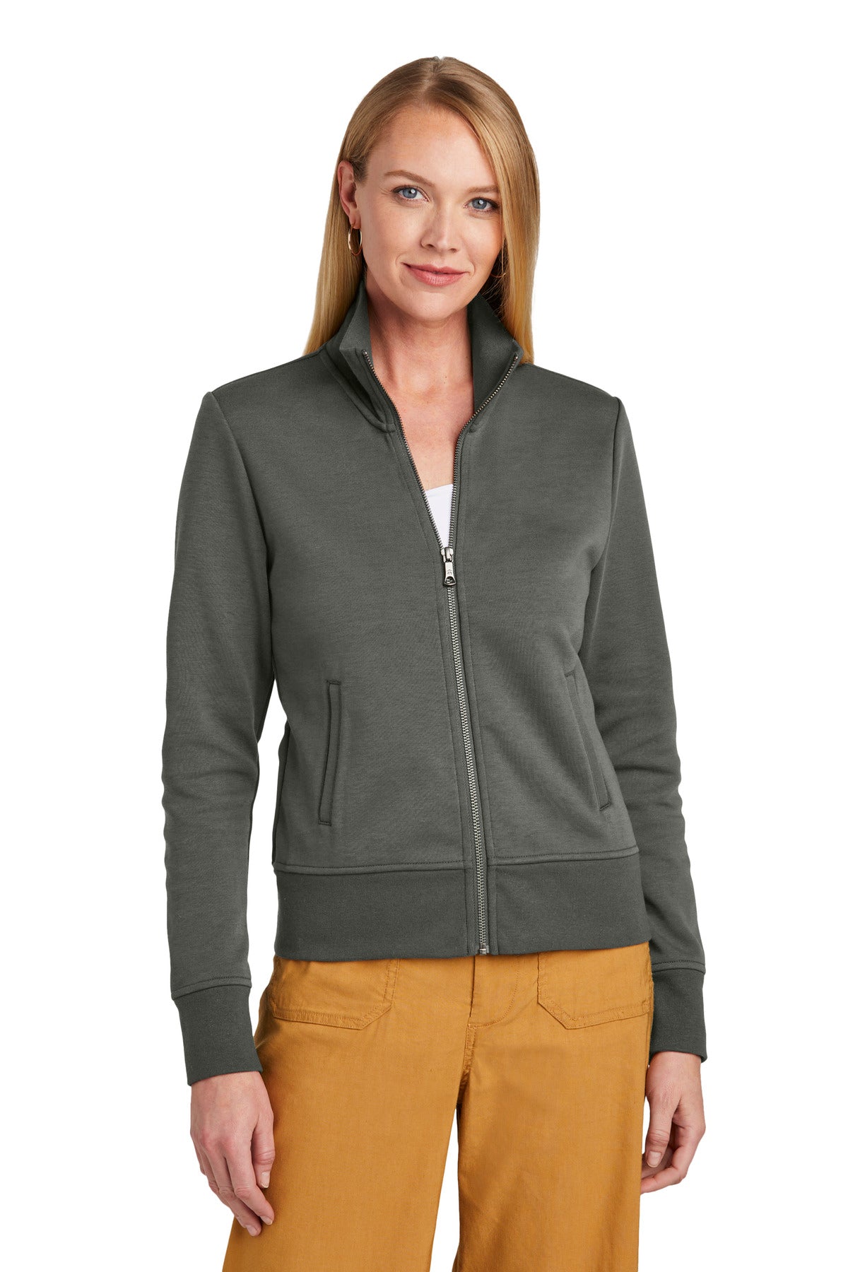 Brooks Brothers Women's Double-Knit Full-Zip. BB18211 Corporate Apparel Shirts & Tops