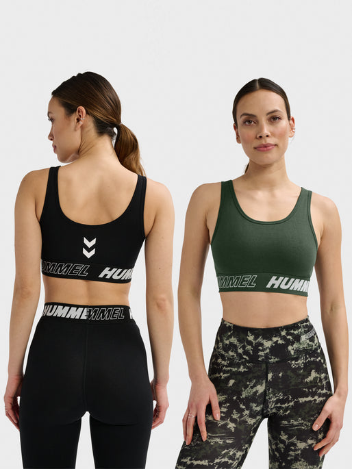 Hummel Women's Te Maja Cotton Sports Top 2-Pack Womens Apparel Bras & Underwear