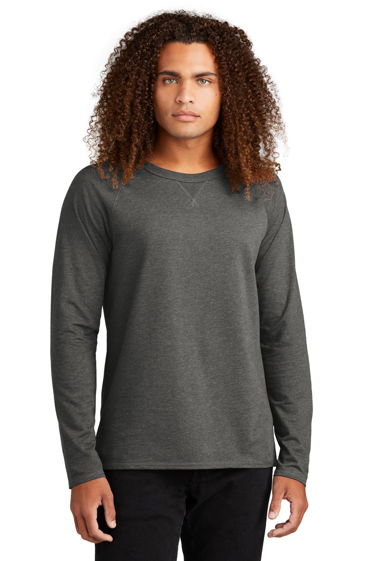 District Featherweight French Terry Long Sleeve Crewneck DT572 Mens Apparel Shirts & Tops