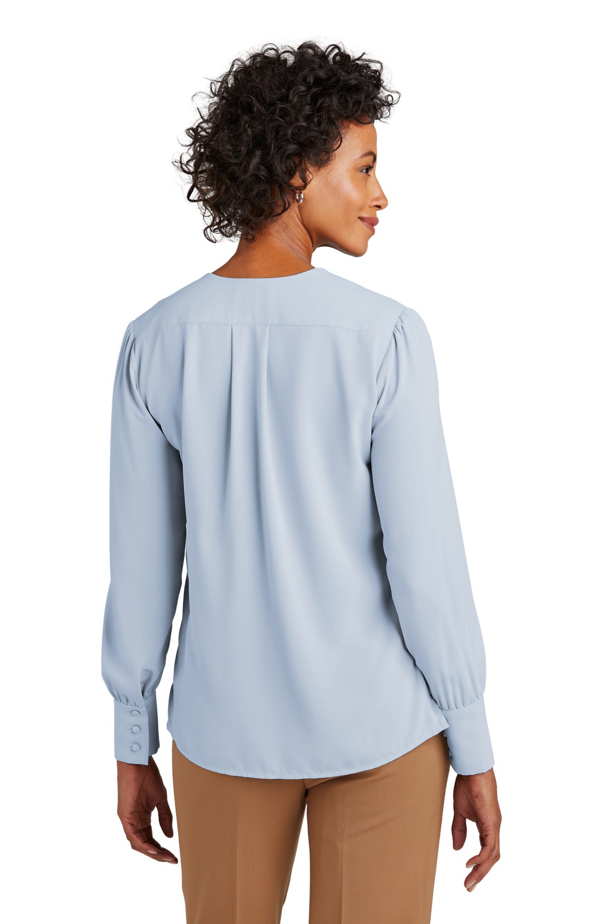 Brooks Brothers Women's Open-Neck Satin Blouse. BB18009 Corporate Apparel Shirts & Tops