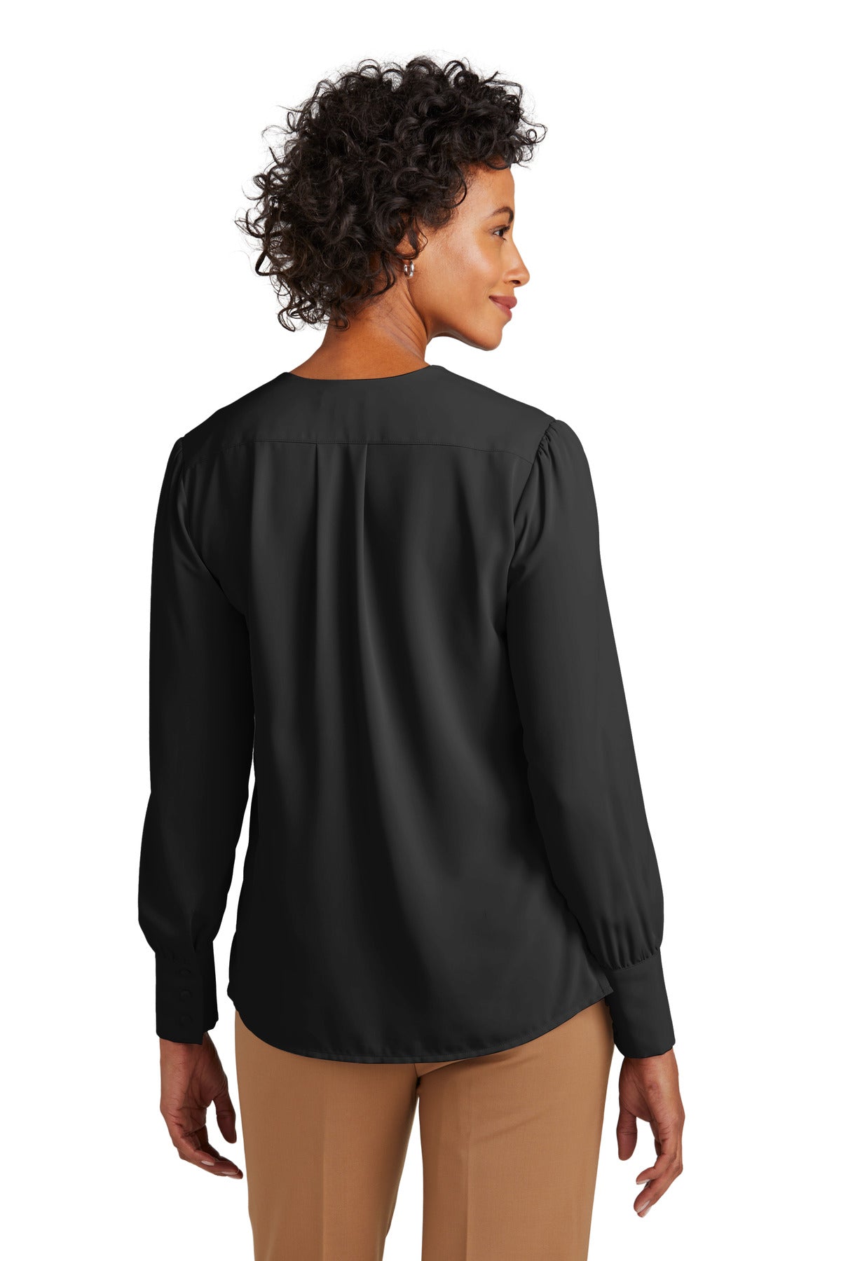 Brooks Brothers Women's Open-Neck Satin Blouse. BB18009 Corporate Apparel Shirts & Tops