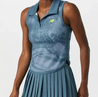 New Balance Women's Printed Collared Tournament Tank Tennis & Racquet Apparel All