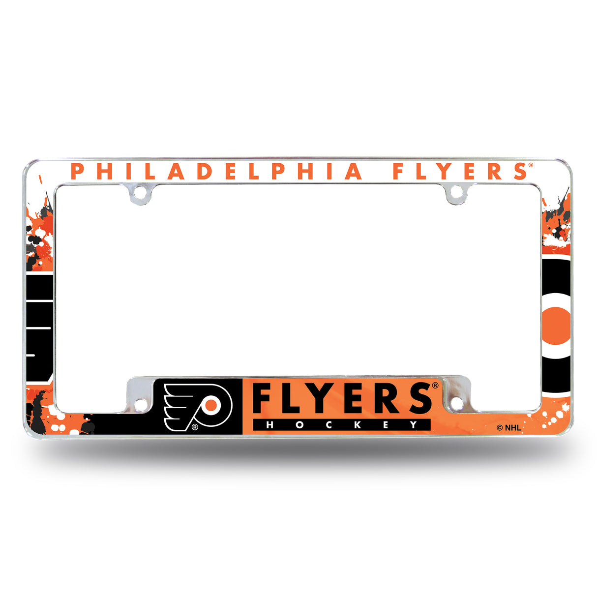 NHL Philadelphia Flyers All Over Chrome License Plate Frame 2 Fan Gear NHL Philadelphia Flyers