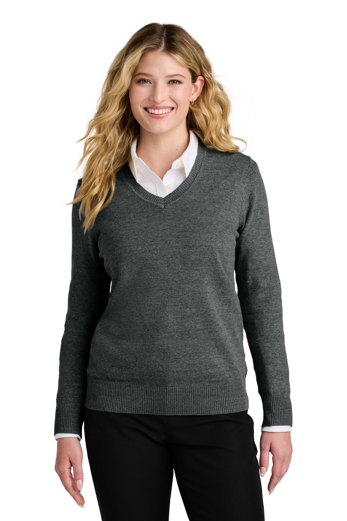 Port Authority Women's Easy Care V-Neck Sweater Womens Apparel Sweatshirts & Fleece