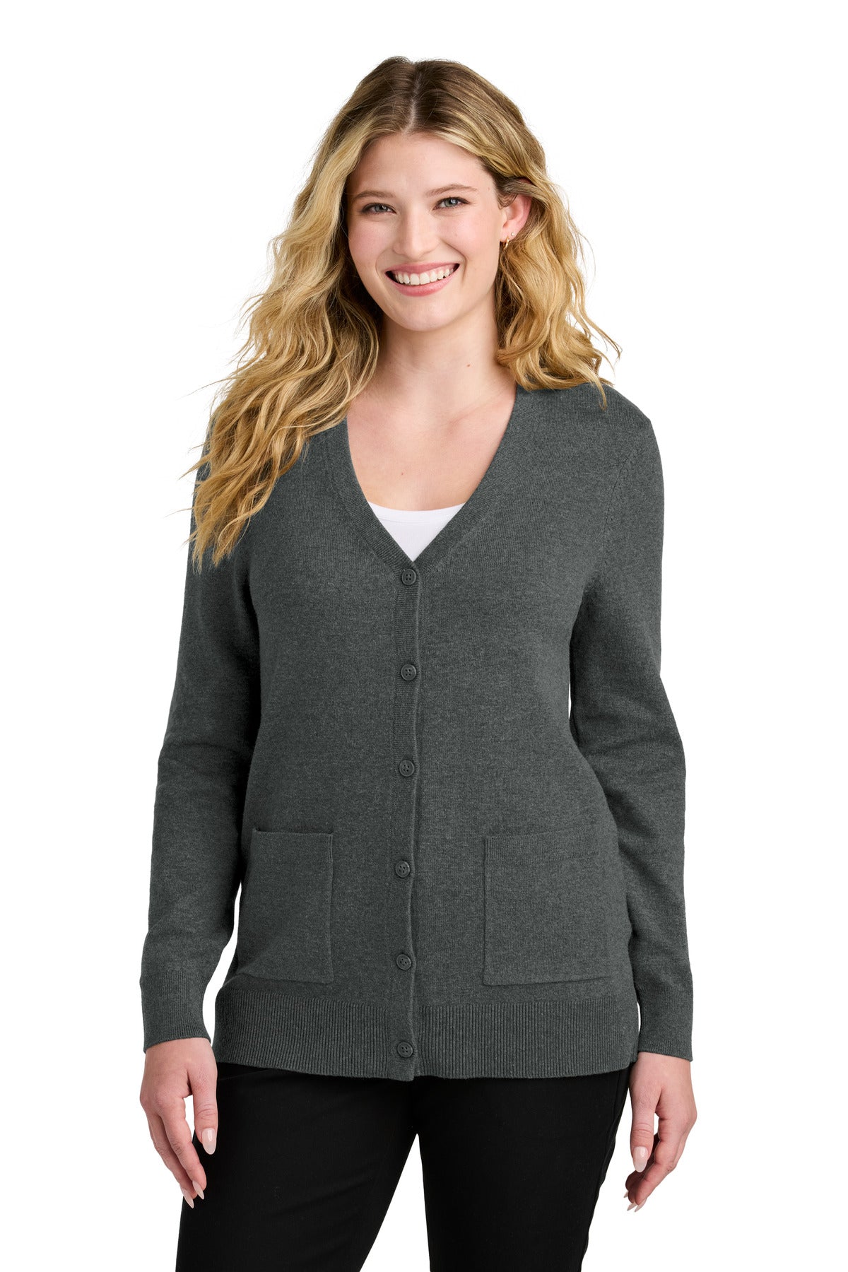 Port Authority Women's Easy Care Button-Up Cardigan Sweater Womens Apparel Sweatshirts & Fleece