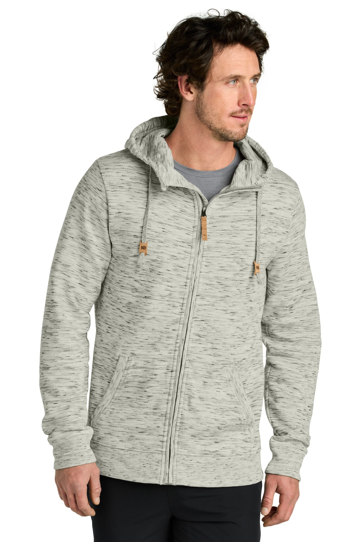 tentree Men's Space Dye Fleece Full-Zip Hoodie Mens Apparel Sweatshirts & Fleece