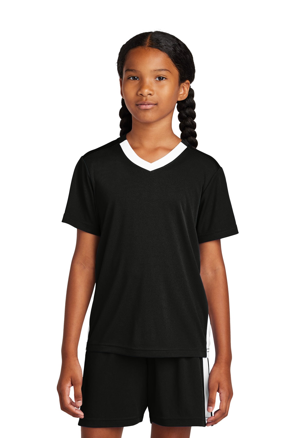 Sport-Tek Youth Girl's Competitor United V-Neck Youth Apparel Shirts & Tops