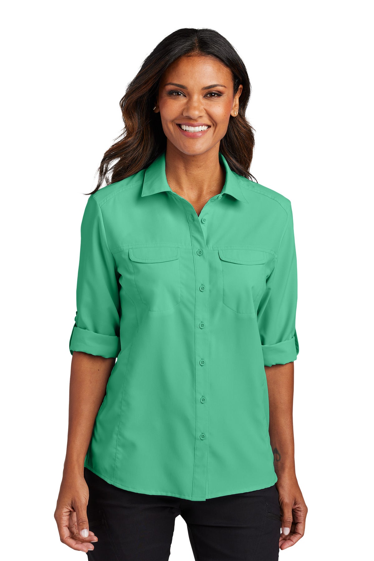 Port Authority Women's Long Sleeve UV Daybreak Shirt Womens Apparel Shirts & Tops