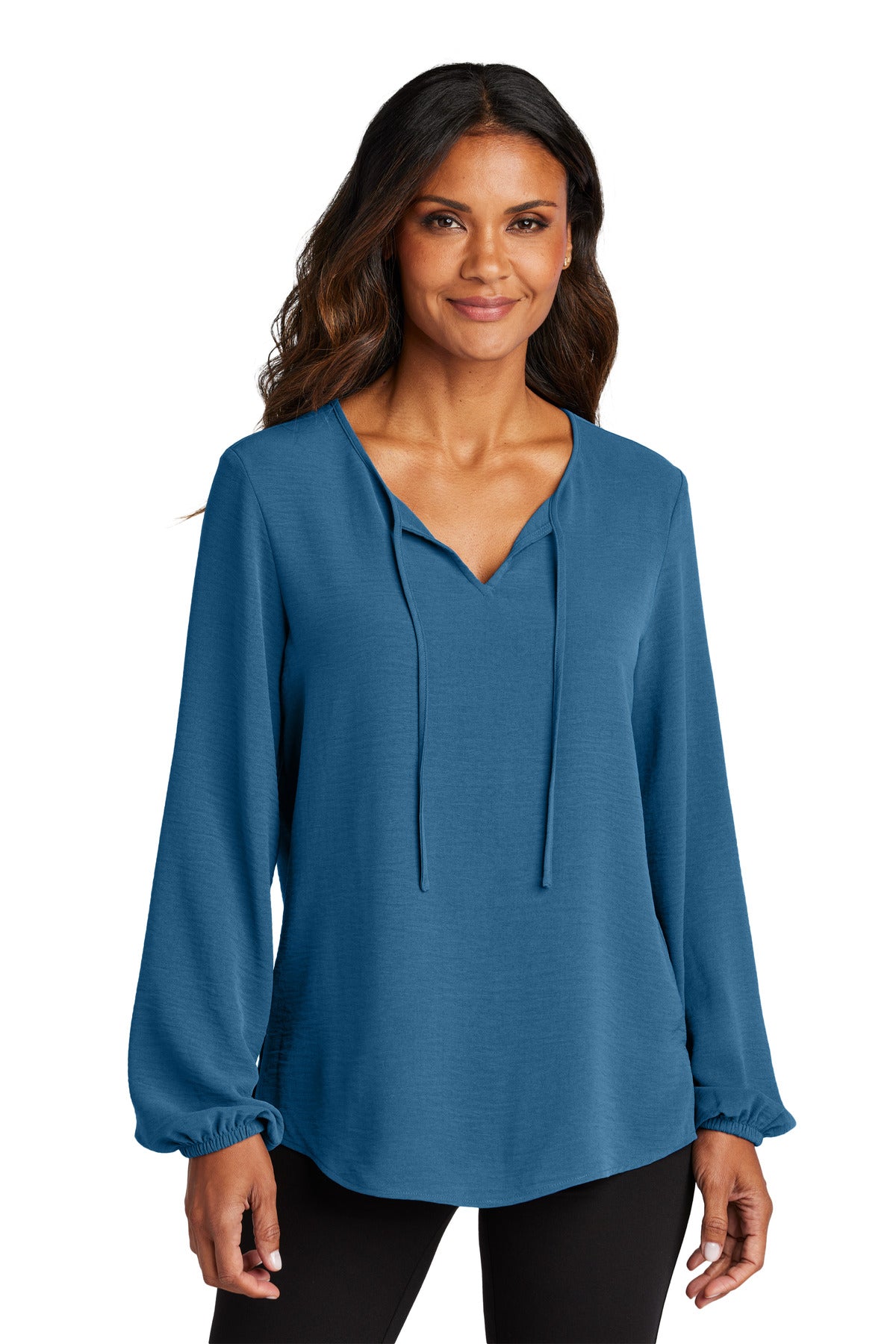 Port Authority Women's Textured Crepe Blouse Womens Apparel Shirts & Tops