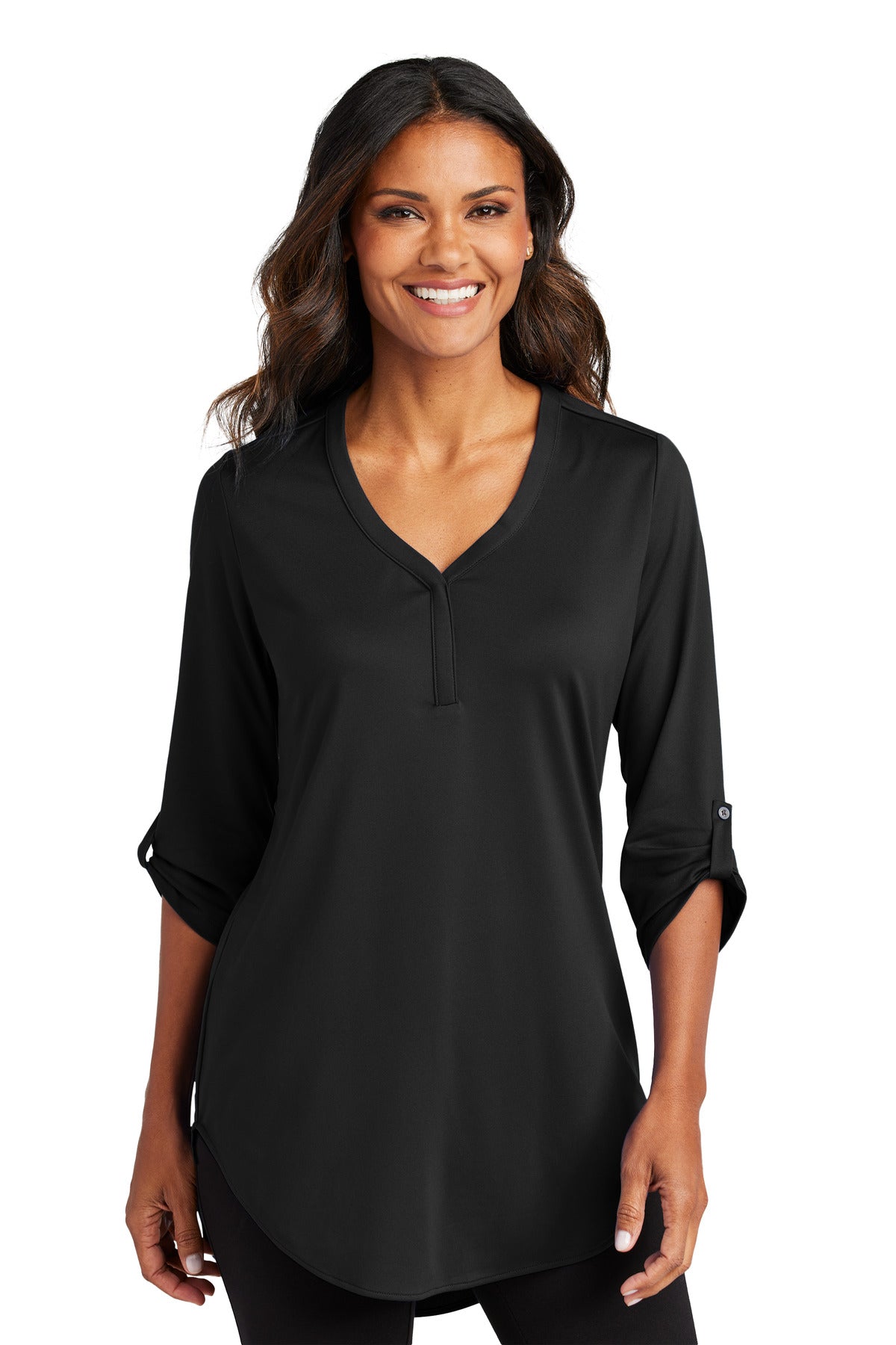 Port Authority Women's City Stretch 3/4-Sleeve Tunic LK6840 Womens Apparel Shirts & Tops