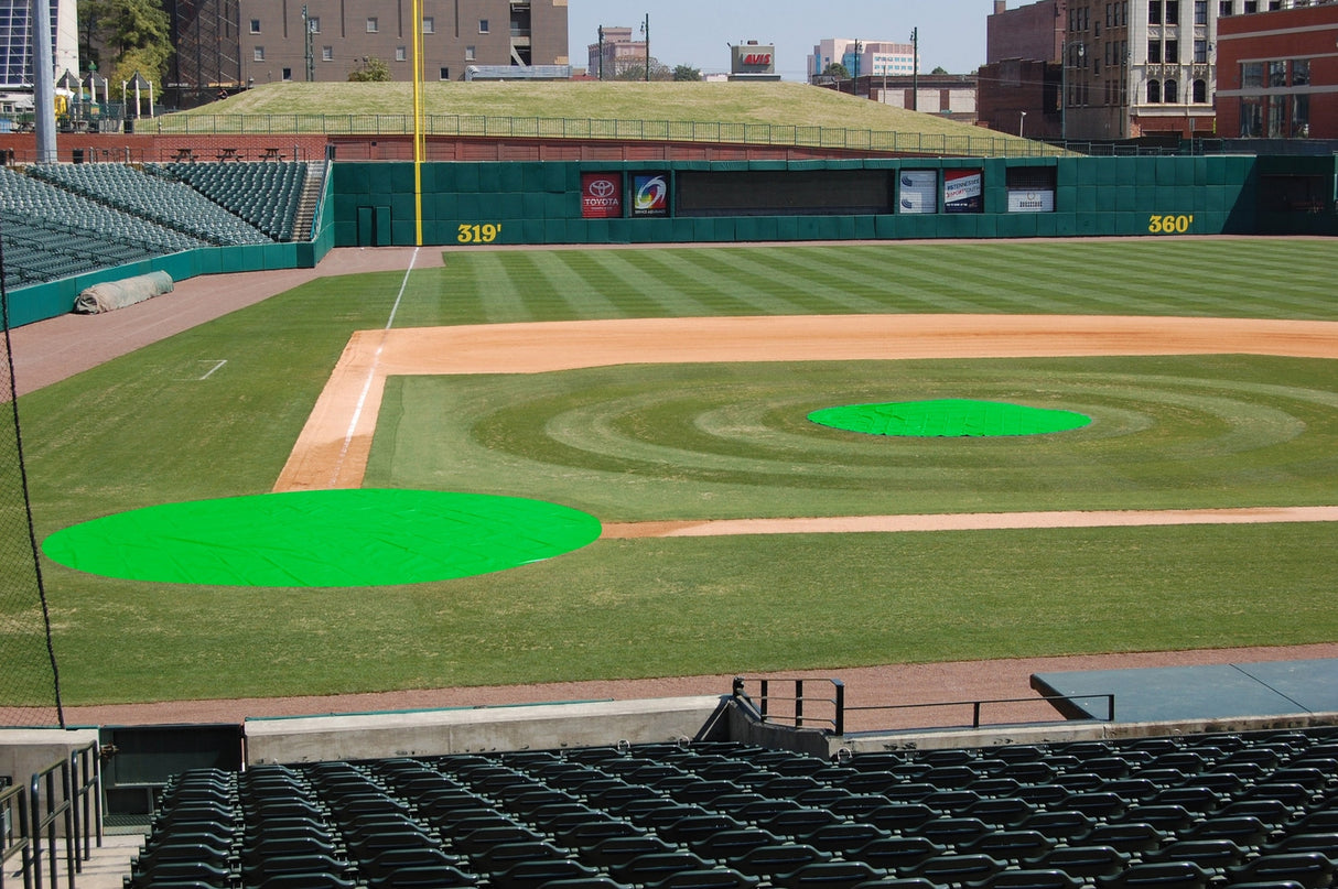 Trigon Sports Spot Rain Covers 6oz Poly Green - 26' Round Baseball Field Equipment All