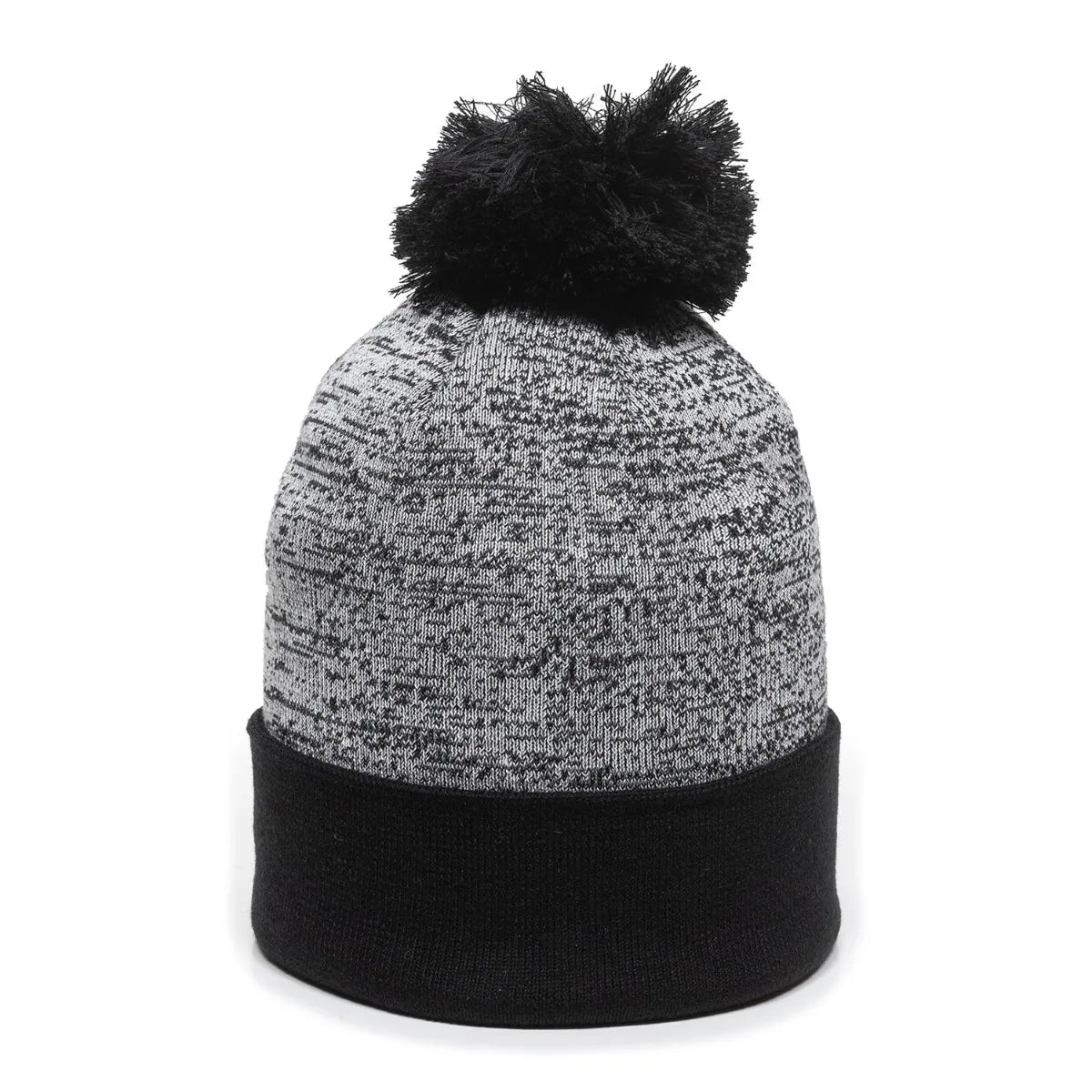Outdoor Cap PWC-100 Heathered Acrylic Knit Beanie with Pom Unisex Accessories Hats & Caps