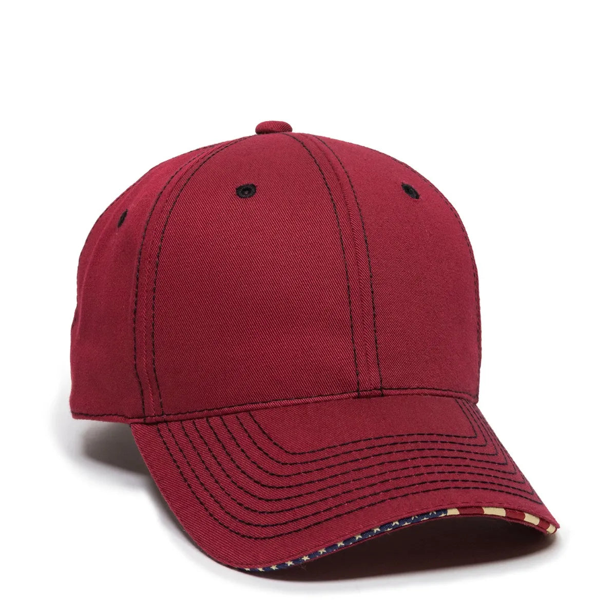 Outdoor Cap USA-800 Cotton Twill Structured Solid Back Hat-1