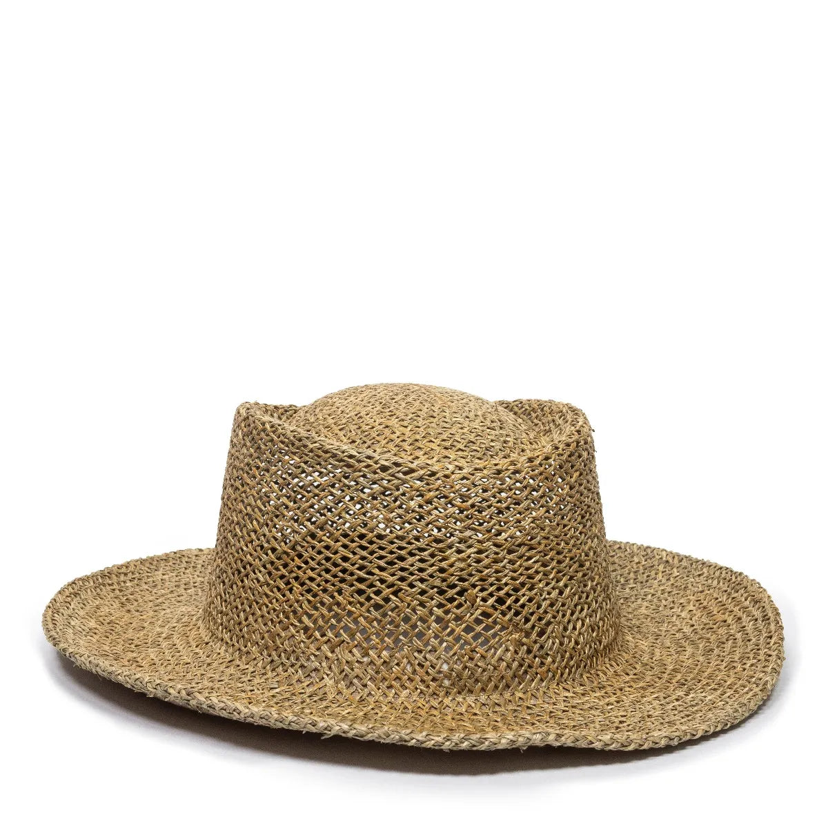 Outdoor Cap STW-100 Natural Sea Grass Straw Gambler Hat Unisex Accessories Hats & Caps