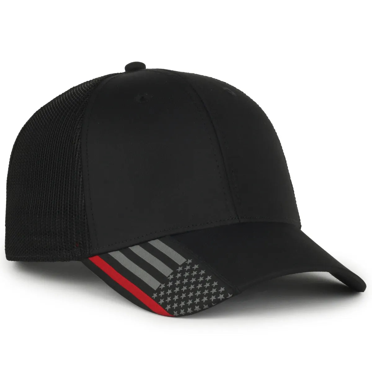Outdoor Cap OC601M Black Service Stripes US FLAG Structured Trucker Hat Unisex Accessories Hats & Caps