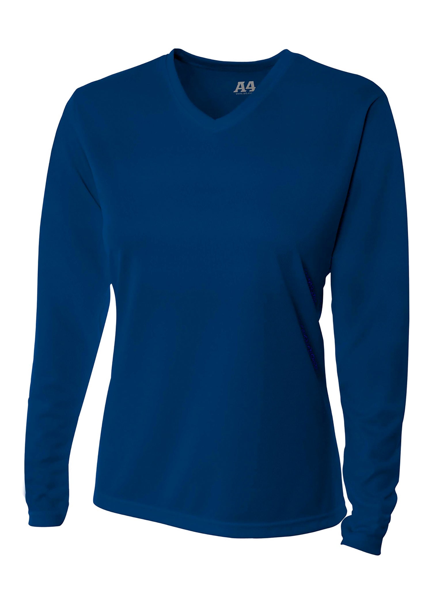A4 Womens Long Sleeve V-Neck Bird's Eye Mesh Tee Womens Apparel Shirts & Tops