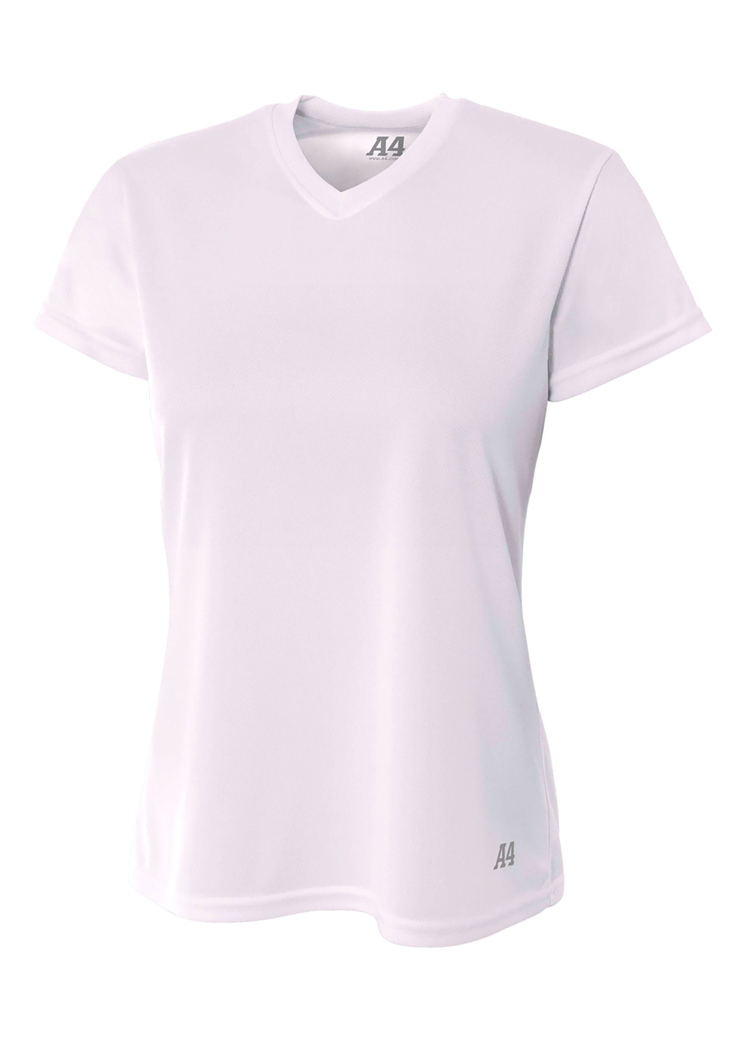 A4 Womens Short Sleeve V-Neck Bird's Eye Mesh Tee Womens Apparel Shirts & Tops