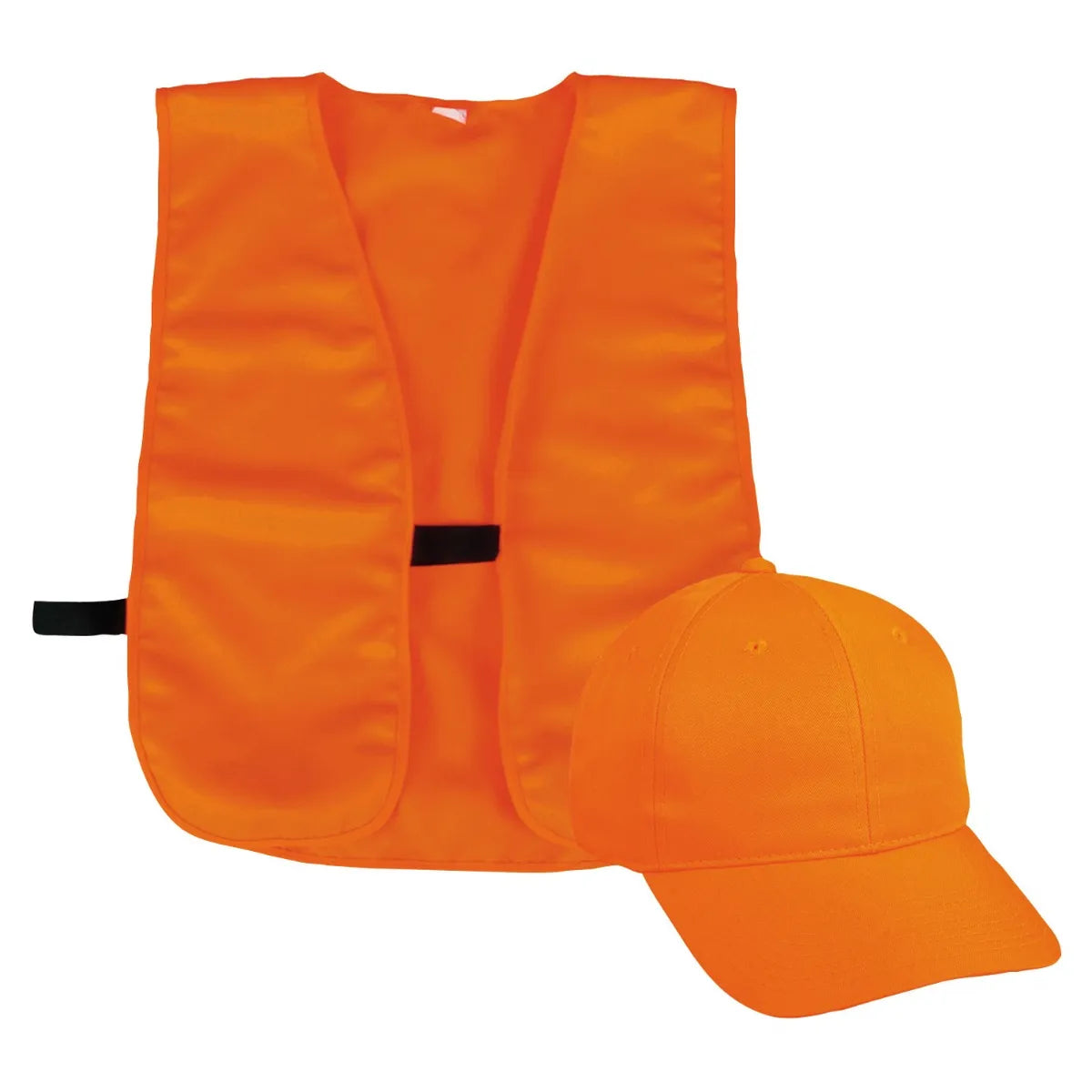 Outdoor Cap Blaze Orange Vest & Structured Solid Back Hat Combo