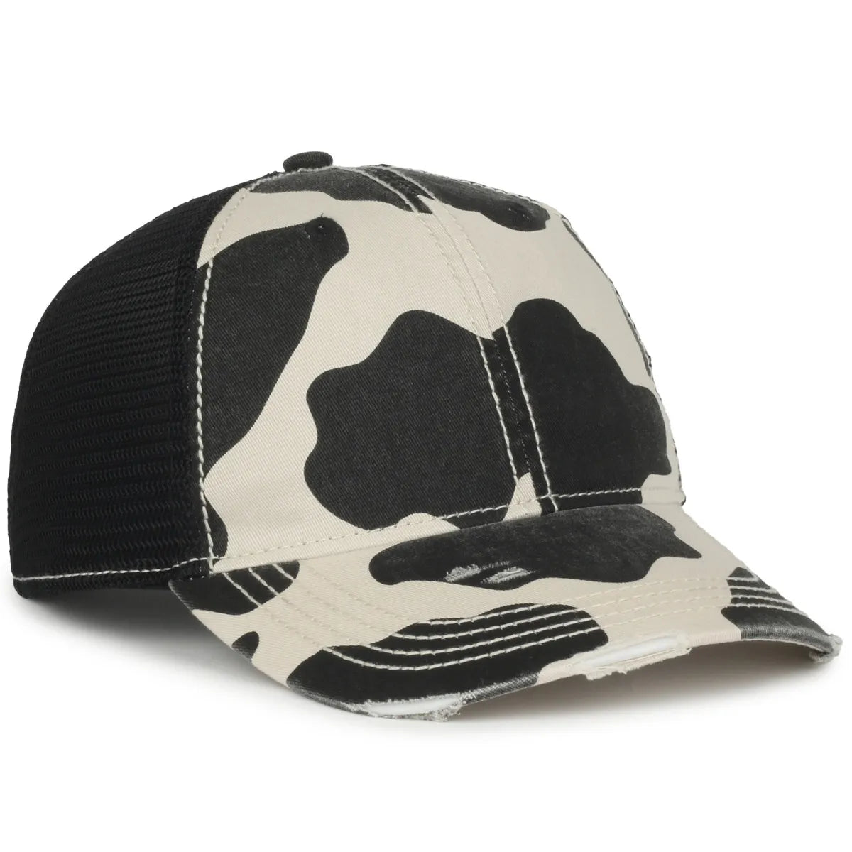Outdoor Cap OC801P Holstein - Black Unstructured Trucker Hat-1