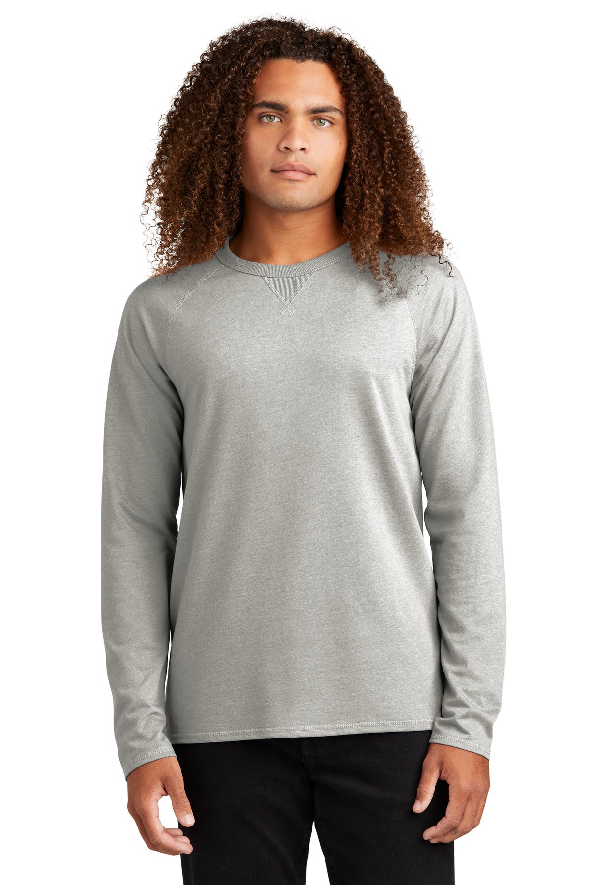 District Featherweight French Terry Long Sleeve Crewneck DT572 Mens Apparel Shirts & Tops