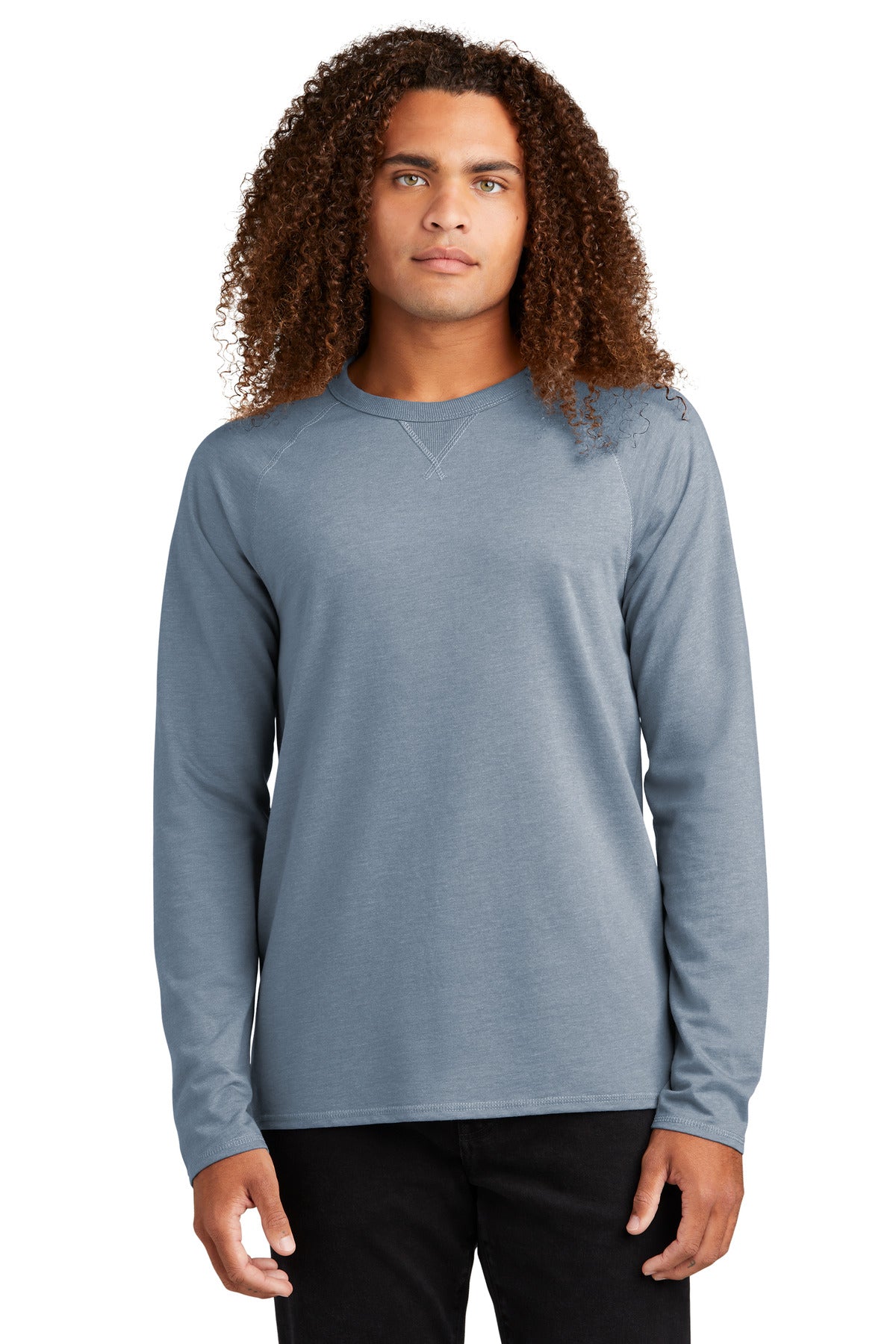 District Featherweight French Terry Long Sleeve Crewneck DT572 Mens Apparel Shirts & Tops