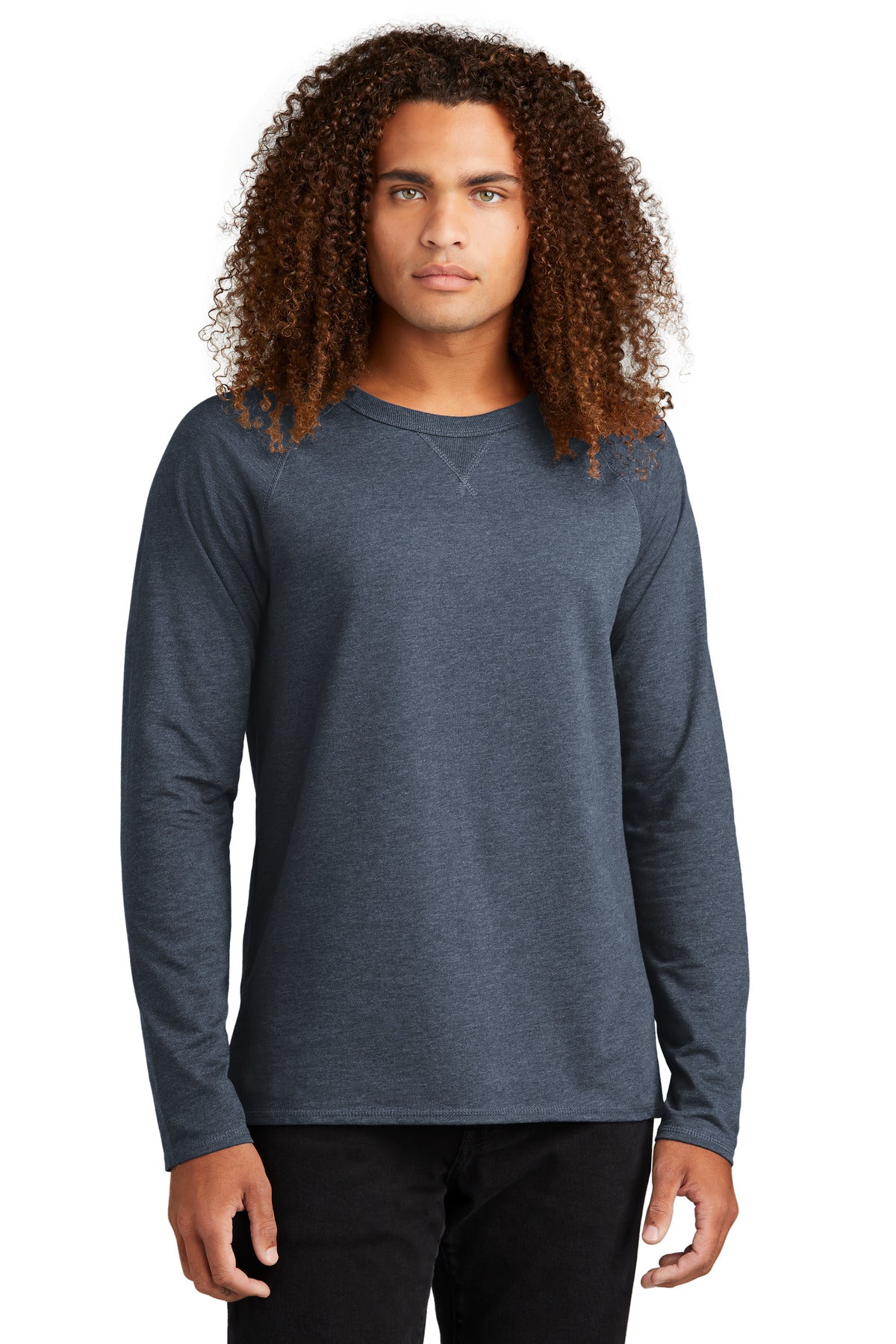 District Featherweight French Terry Long Sleeve Crewneck DT572 Mens Apparel Shirts & Tops